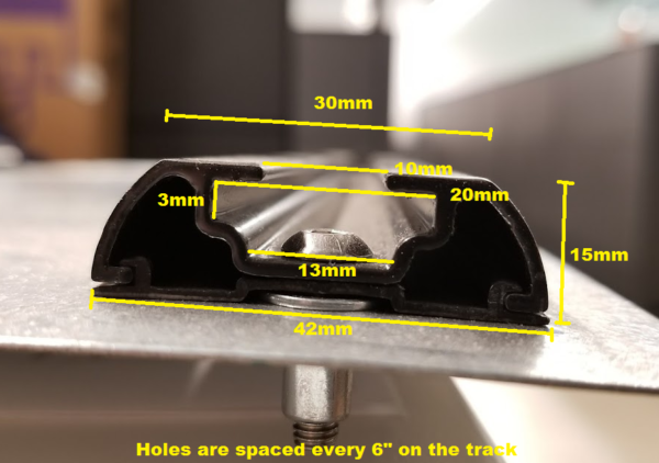 Yakima Track Dimensions